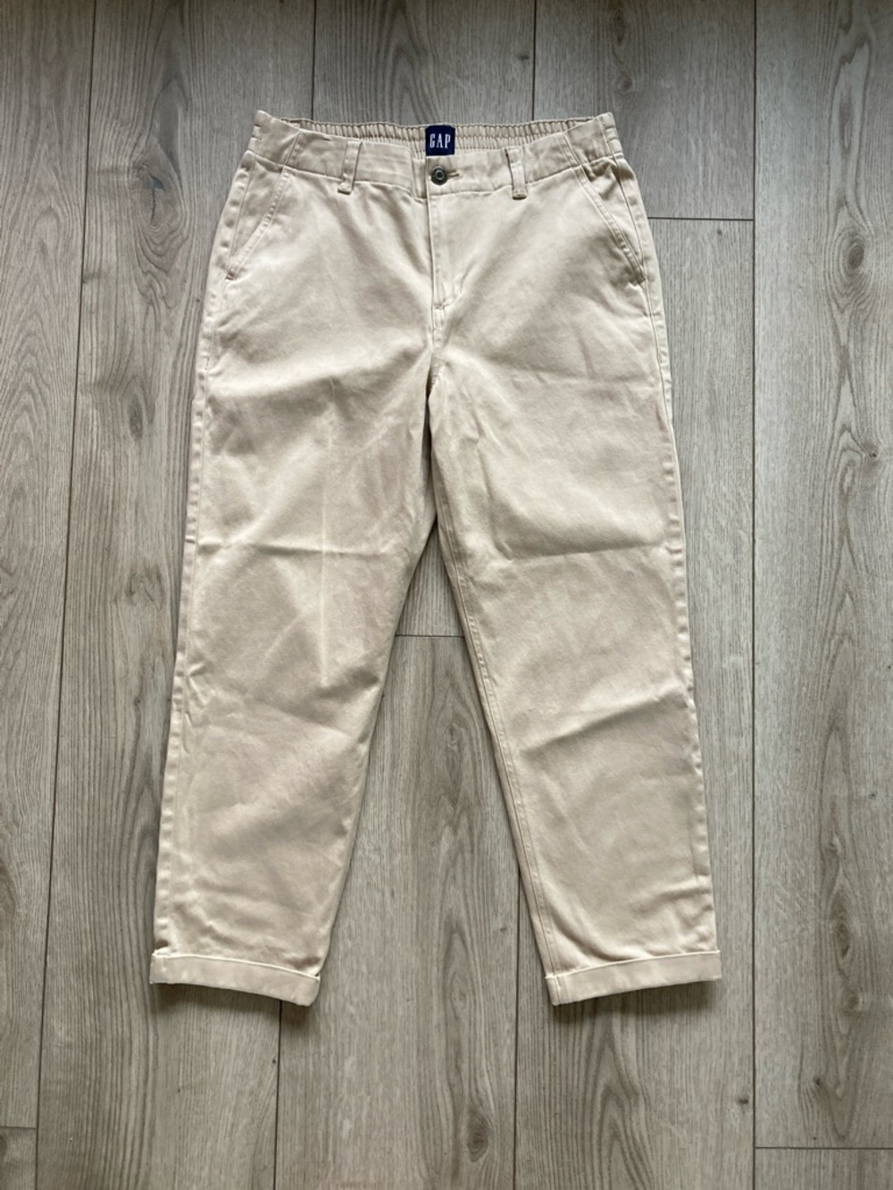 Gap Khaki Chino Pants Women’s 10 Trouser Elastic Stretchy Tan Travel Outdoor